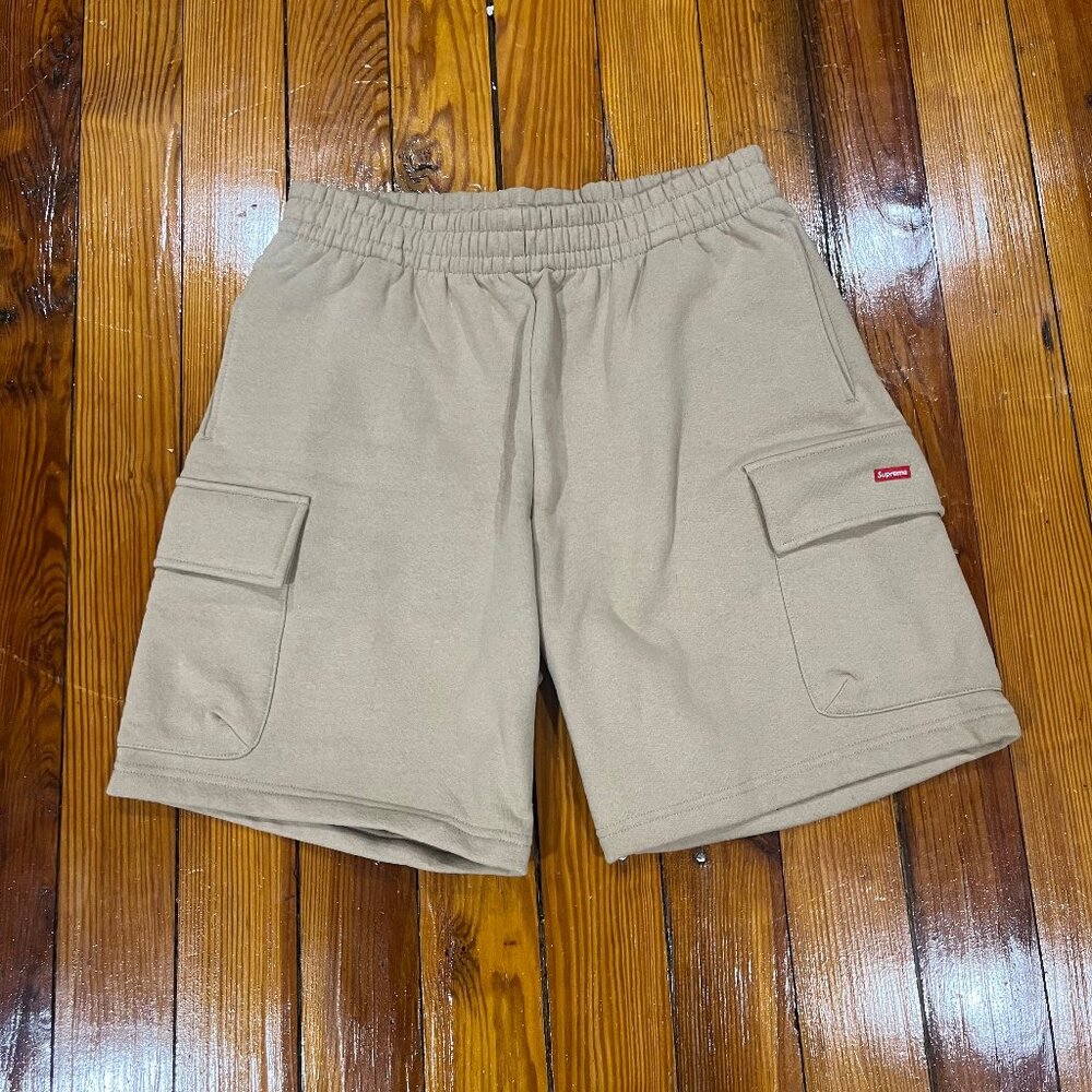 Supreme Small Box Baggy Cargo Sweatshort Tan SS23 Men's Size Small